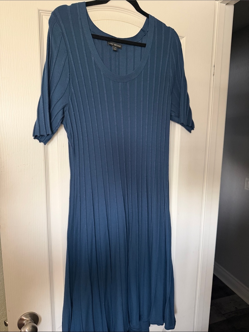 Lane Bryant | Blue Ribbed Scoop-Neck Maxi Dress
